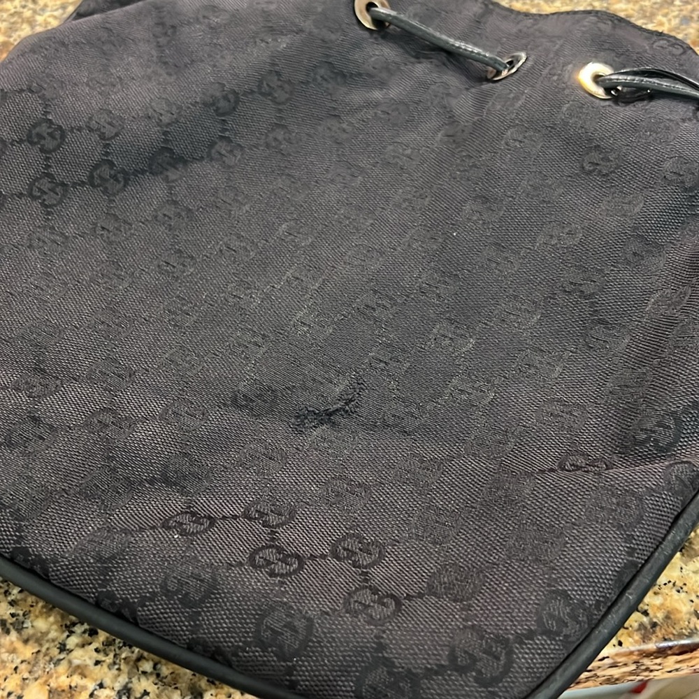Vintage Gucci | Bamboo GG Black Monogram Shoulder Bag - Picture 8 of 16